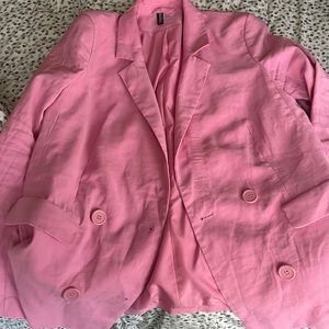 H&M Pink longline blazer